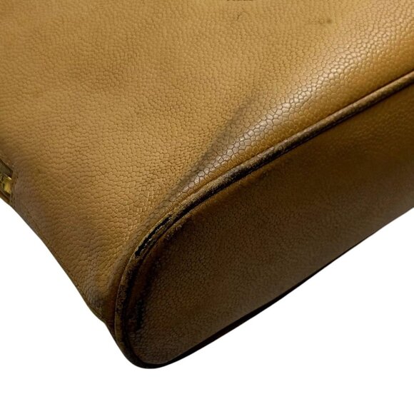 175634AX (S6) Chanel Shoulder Bag Mustard Caviar Skin - Picture 5 of 9